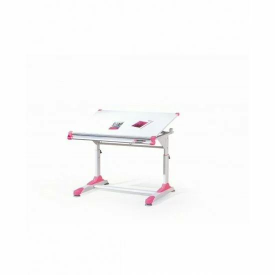 Birou Collorido copii, Culoare: Alb / Verde / Roz cu blat reglabil și accesorii colorate picture - 5