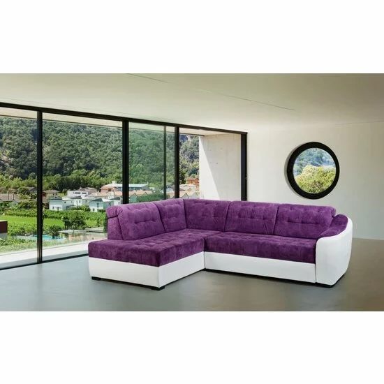 Colțar extensibil Antonio Mic, culoare personalizabila - 257x193 cm, cu tetiere reglabile și ladă depozitare picture - 2