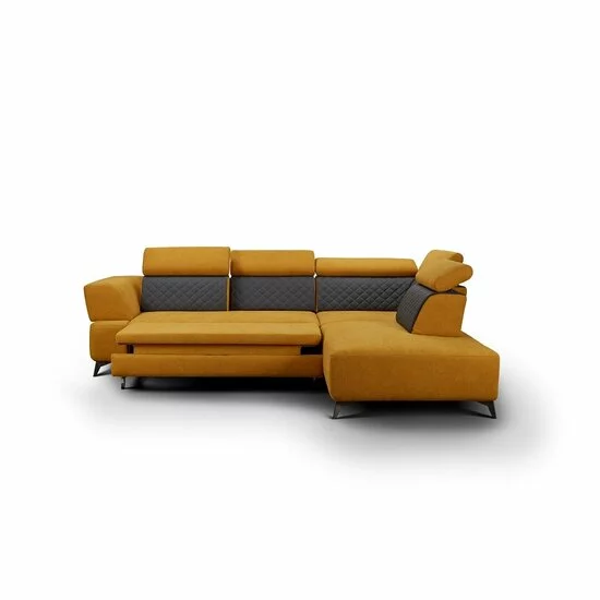 Colțar extensibil Diamond, culoare personalizabila - 311x257 cm, tetiere rabatabile și spătar reglabil, cadru lemn și poliuretan picture - 11