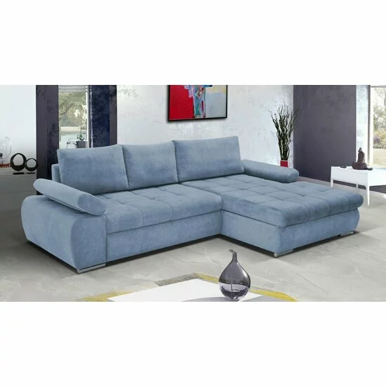 Colțar Inferno extensibil, stofă Aston 17, ladă depozitare, brațe reglabile, arcuri sinusoidale, 294x174x88 cm, gri picture - 14