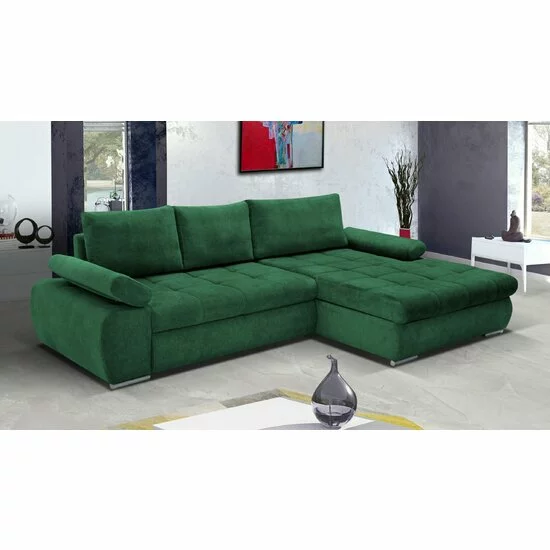 Colțar Inferno extensibil, stofă Aston 17, ladă depozitare, brațe reglabile, arcuri sinusoidale, 294x174x88 cm, gri picture - 12