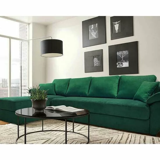 Colțar extensibil Roma, 3 locuri, ladă depozitare, lemn masiv și stofă, diverse culori picture - 2