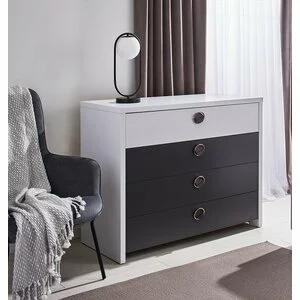 Comodă Cristal cu sertare, din PAL melaminat, 110x50x90 cm, grafit