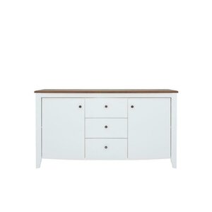 Comoda Kalio KOM2D3S 163x41.5x91 cm Alb lucios /Salcam auriu