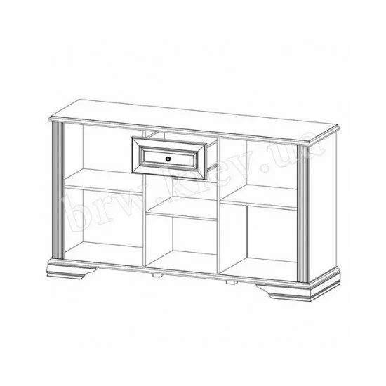Comodă White 3D1S, 3 uși și 1 sertar, MDF frezat și PAL melaminat, 160x45x93 cm, frasin alb și pin argintiu picture - 2