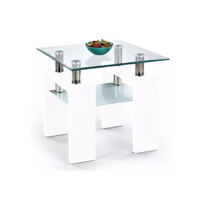 Măsuță cafea Diana H pătrată, structură stabilă, PAL melaminat, 60x60x55 cm, alb