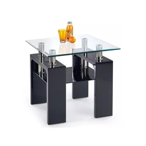 Măsuță cafea Diana H pătrată, structură stabilă, PAL melaminat, 60x60x55 cm, negru