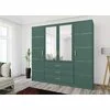 Dulap Bali 2D4 cu oglindă, bară haine, 4 sertare, PAL laminat, 196x58x200 cm, verde picture - 1