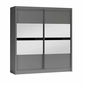 Dulap Batumi cu usi glisante si compartimentare eficienta din PAL, 2,03x0,61x2,15 m, grafit