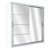 Dulap Brandon cu usi glisante si oglinda din PAL, 1,50x0,61x2,15 m, alb picture - 1