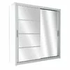 Dulap Brandon cu usi glisante si oglinda din PAL, 1,50x0,61x2,15 m, alb picture - 1