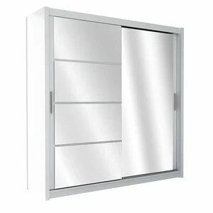 Dulap Brandon cu usi glisante si oglinda din PAL, 1,50x0,61x2,15 m, alb