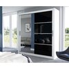 Dulap Brandon cu usi glisante si oglinda din PAL, 203 cm, alb si negru picture - 1
