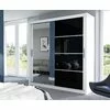 Dulap Brandon cu usi glisante si oglinda din PAL, 203 cm, alb si negru picture - 1