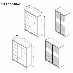 Dulap Cristal 1,60M Alb-Grafit picture - 2