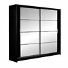 Dulap Dakota cu usi glisante si oglinzi din PAL, 2,03x0,61x2,15 m, negru picture - 1