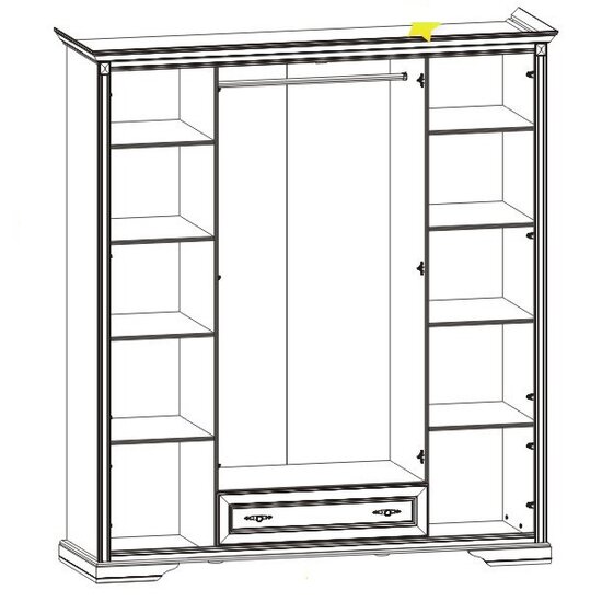 Dulap Kleo 4D1S 198x62x225 h cm Alb picture - 2
