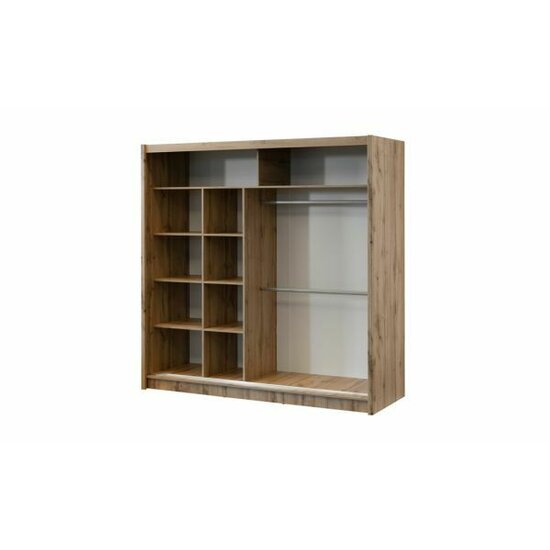 Dulap London cu oglindă, 2 uși glisante, PAL melaminat, 203x60x215 cm, negru picture - 3