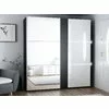 Dulap Tunis cu oglindă și uși culisante, pal melaminat, 200x65x215 cm, grafit picture - 1