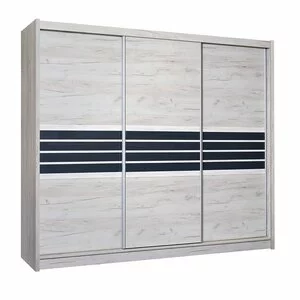 Dulap Turyn cu uși culisante și feronerie Hafele, pal melaminat, 250x61x215 cm, alb