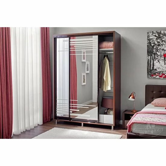 Dulap Venus, sonoma inchis - 160/224 cm, cu rafturi și bară pentru umerașe, PAL melaminat picture - 3