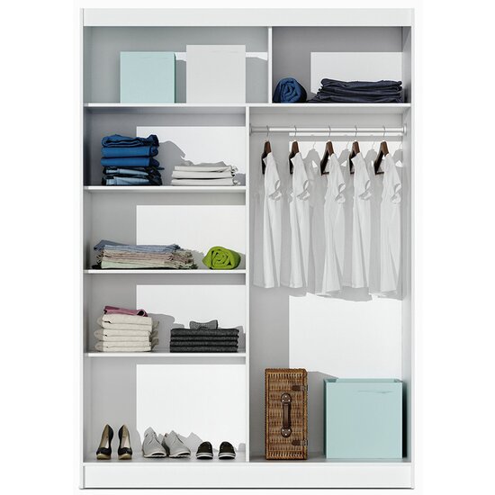 Dulap Vista cu feronerie Hafele și ghidaje aluminiu, pal melaminat, 180x61x215 cm, alb picture - 2