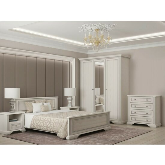 Dulap White 3D(2S) 176x63.5x221 cm  Frasin alb/ Pin Argintiu picture - 2