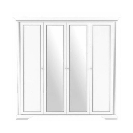 Dulap White 4 Usi 4D(2S) 226x63.5x221 cm Frasin alb/ Pin Argintiu picture - 9