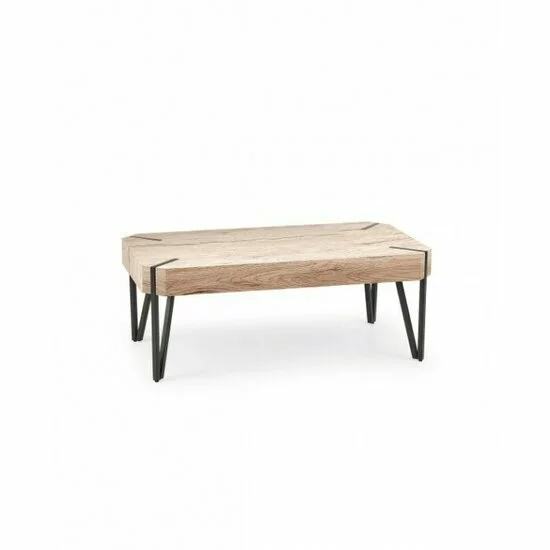 Măsuță cafea Emily, blat dreptunghiular, design modern, MDF, 110x60x42 cm, Stejar San Remo / Negru picture - 2