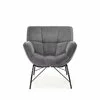 Fotoliu Belton, tapițat cu catifea și structură metalică, 74x73x78 cm, gri picture - 2