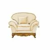 Fotoliu Rapsodi, design clasic, stofă și lemn masiv, 85x80x110 cm, crem picture - 1