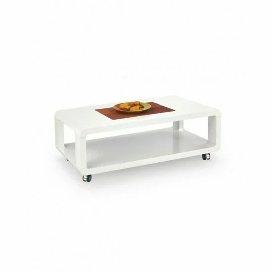 Măsuță cafea Futura, design minimalist, finisaj mat, MDF lucios, 105x58x38 cm, alb picture - 2