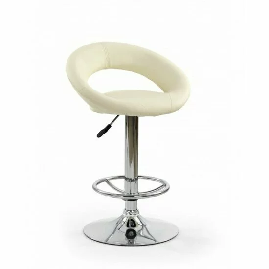 Scaun bar H15, design ergonomic, cadru metalic, 54x46x80-102 cm, bej picture - 3