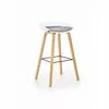 Scaun bar H86, scaun rotativ, design ergonomic, cadru metalic, 43x42x81/76 cm, alb/gri picture - 3