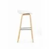 Scaun bar H86, scaun rotativ, design ergonomic, cadru metalic, 43x42x81/76 cm, alb/gri picture - 6