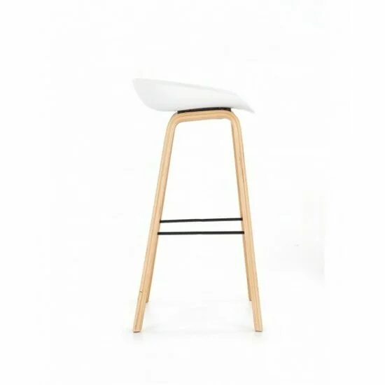 Scaun bar H86, scaun rotativ, design ergonomic, cadru metalic, 43x42x81/76 cm, alb/gri picture - 6