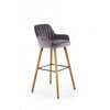 H93 Scaun Bar, Culoare: Gri Închis 47/49/98/75 cm picture - 1