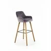 Scaun bar H93, design modern, structură metalică, 47x49x98/75 cm, gri închis picture - 1