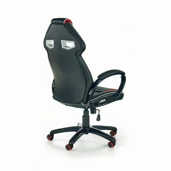 Scaun directorial Honor, spătar înalt, cotiere reglabile, piele ecologică, 62x64x118-128 cm, negru/roșu picture - 4