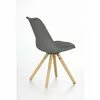 Scaun K201, formă ergonomică și șezut confortabil, material textil, 48x57x80 cm, gri picture - 4