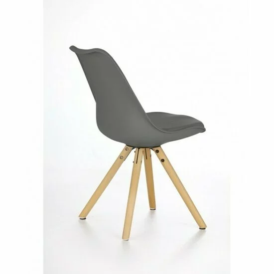Scaun K201, formă ergonomică și șezut confortabil, material textil, 48x57x80 cm, gri picture - 4