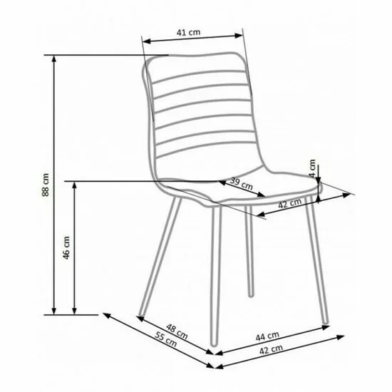 Scaun K251, design modern și șezut ergonomic, material textil, 42x39x88 cm, gri picture - 4