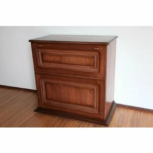 Ladă pentru lenjerie, cu capac rabatabil, din lemn, 96x44x84 cm, roșcat antichizat