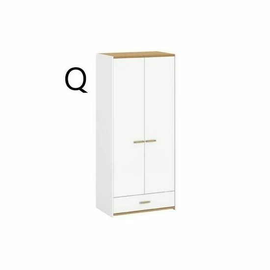 Set living Adam, mobilier modular, PAL melaminat, dimensiuni variabile, alb și stejar votan picture - 11