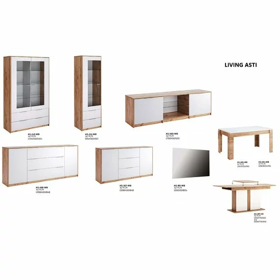 Living Asti, set modular, PAL, alb/stejar picture - 13