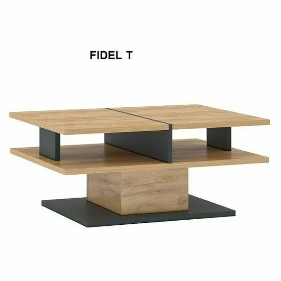 Living Fidel, Set Mobilier, Stejar Craft Auriu și Gri Grafit, PAL, Dimensiuni Variabile picture - 7