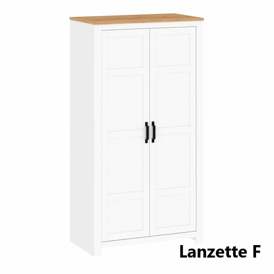 Living Lanzette, Set Mobilier Modern, PAL Melaminat, Alb cu Lemn Natur picture - 5