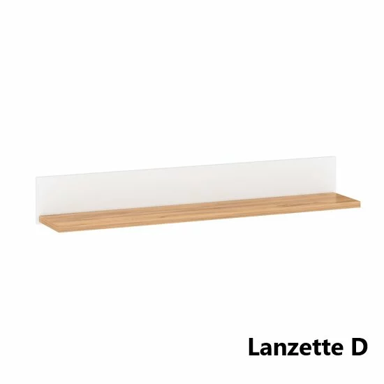 Living Lanzette, Set Mobilier Modern, PAL Melaminat, Alb cu Lemn Natur picture - 8