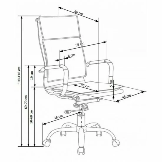 Scaun Mantus, mecanism TILT și șezut confortabil, piele ecologică, 58x60x108-117 cm, negru picture - 5