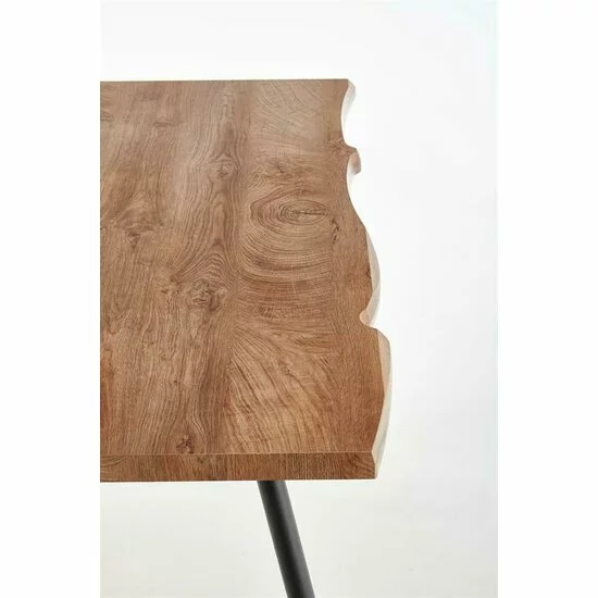 Masă Larson fixă cu blat MDF și cadru metalic, 120x80x77 cm, stejar picture - 4